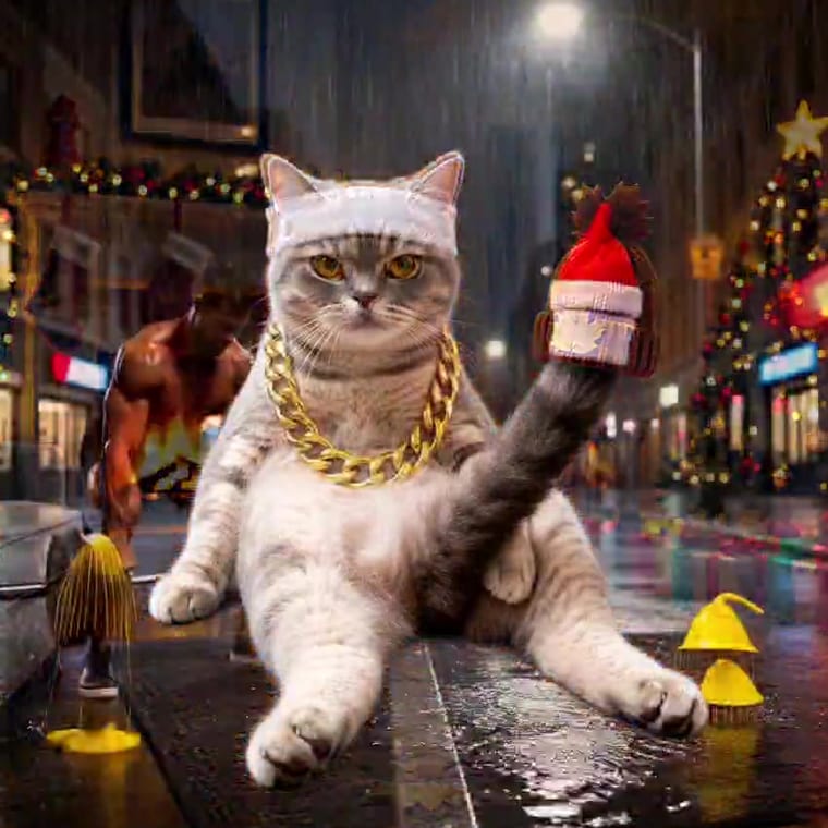 Santa hat, chain — Downtown